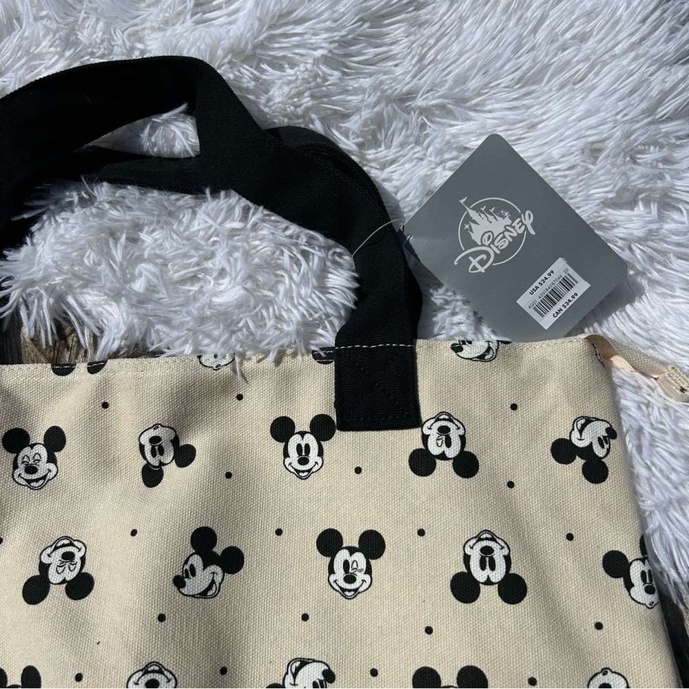 Disney Mickey Mouse Face Expressions Cotton Canvas Tote Bag - New with tags! - Picture 8 of 16